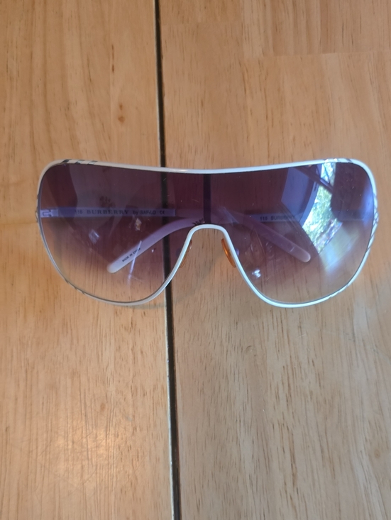 Burberry Accessories - Burberry Purple Gradient Shield Sunglasses with White Trim